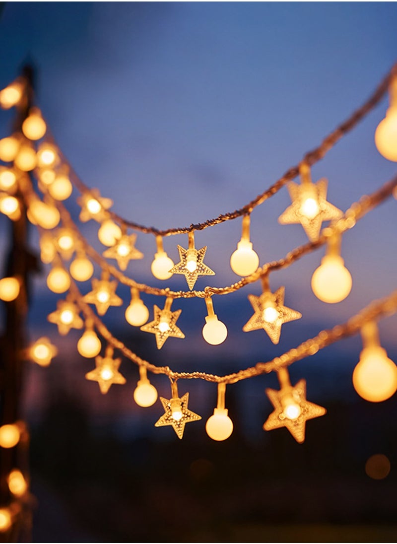 Beirui String Lights, Decorative Ambient Lights, LED Star Lights + Small Globe Lights, Battery Models, Indoor String Lights for Bedroom, Classroom, Outdoor, Patios, Gardens, Parties, Weddings 5M, 50LED Lights (No Batteries)  - Image 1