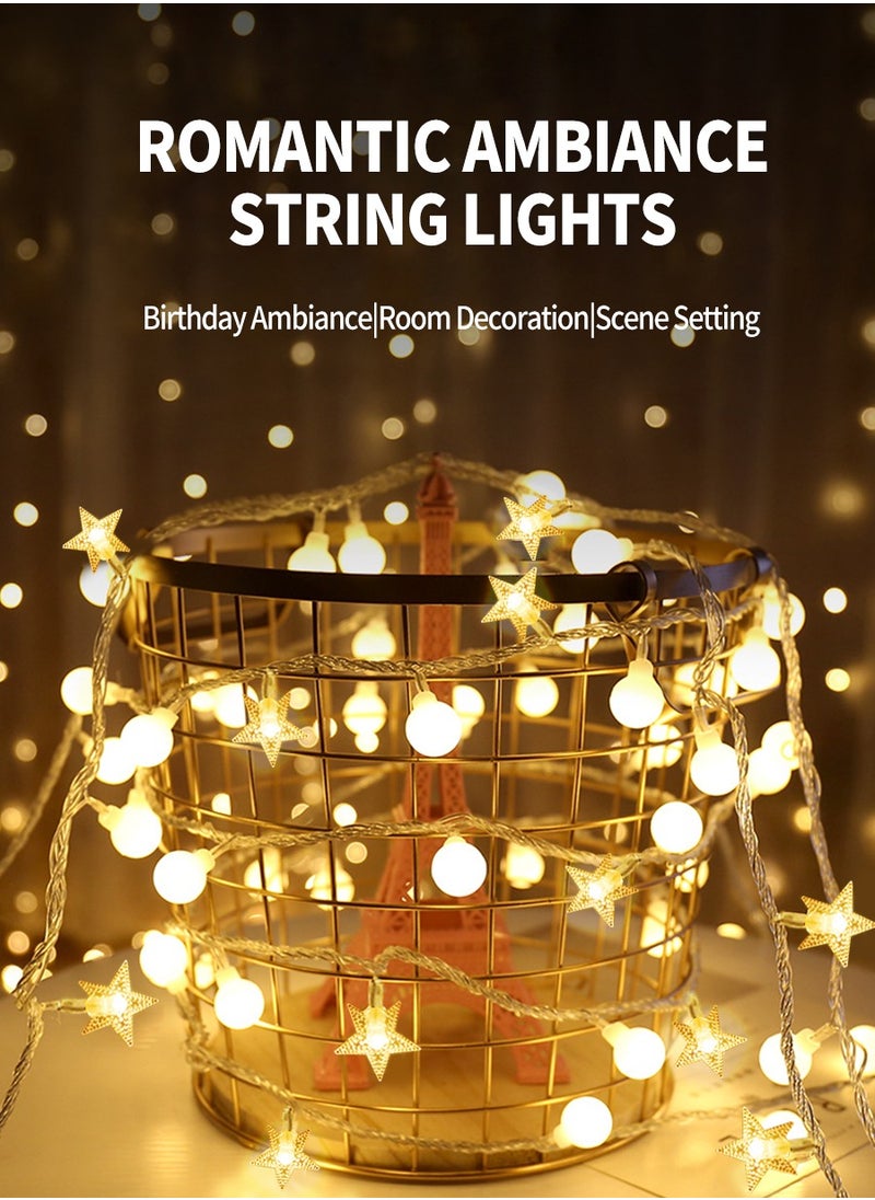Beirui String Lights, Decorative Ambient Lights, LED Star Lights + Small Globe Lights, Battery Models, Indoor String Lights for Bedroom, Classroom, Outdoor, Patios, Gardens, Parties, Weddings 5M, 50LED Lights (No Batteries)  - Image 2