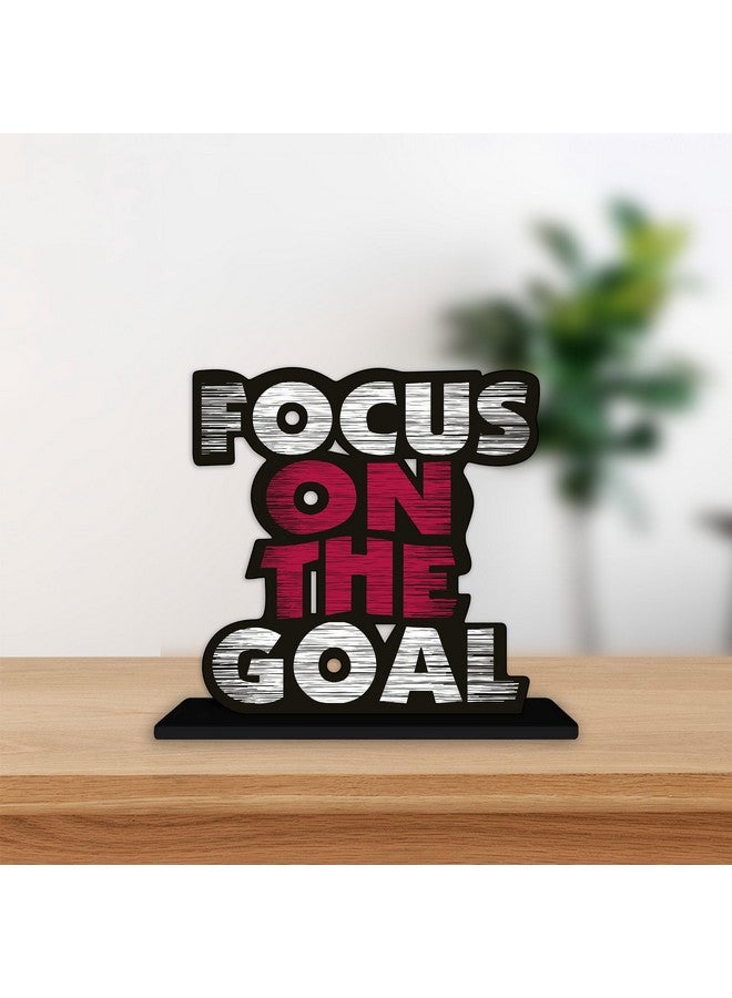 Artvibes Art Vibes Wooden Idols And Figurine Focus On The Goal Quote Table Decor For Office Desk Showpiece | Home Decoration | Living Room | Modern Gifting Item (Sp_1140), Inspirational - Image 3