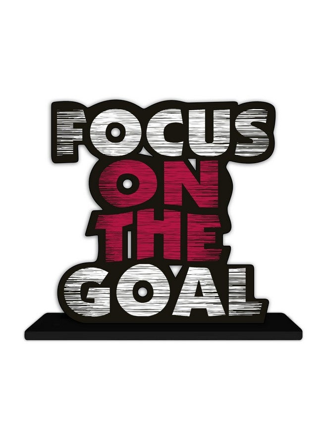 Artvibes Art Vibes Wooden Idols And Figurine Focus On The Goal Quote Table Decor For Office Desk Showpiece | Home Decoration | Living Room | Modern Gifting Item (Sp_1140), Inspirational - Image 2