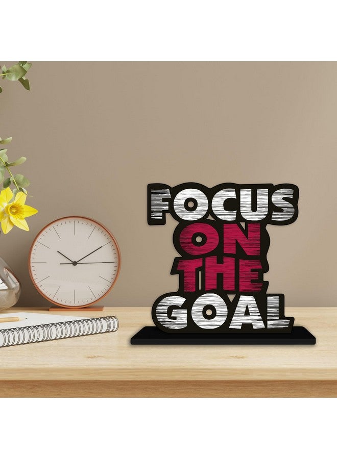Artvibes Art Vibes Wooden Idols And Figurine Focus On The Goal Quote Table Decor For Office Desk Showpiece | Home Decoration | Living Room | Modern Gifting Item (Sp_1140), Inspirational - Image 4