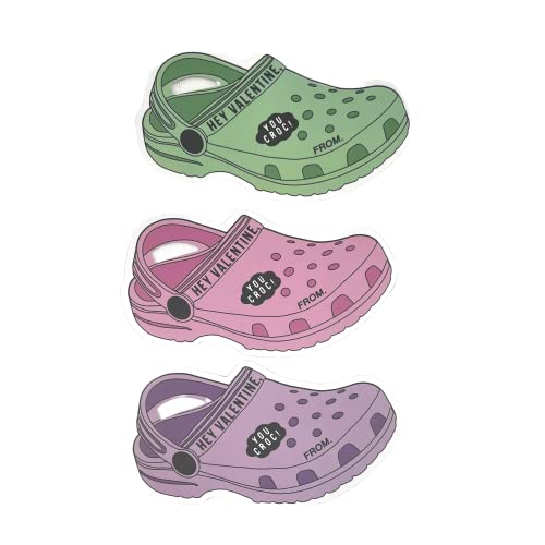 Lashicorn Shoe Charm Valentine’s Cards Pack | 30 Card Pk 3 colors pink, green, purple 4.5 x 2.5” inches Hey Valentine You You Rock Valentines Day Class Cards Gibbitz - Image 4