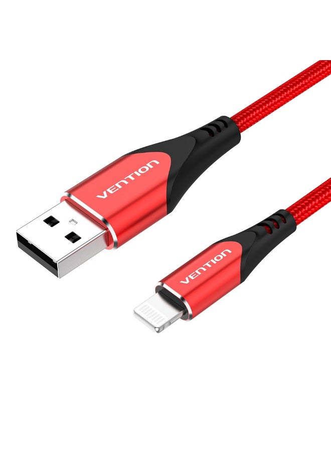 VENTION USB 2.0 A to Lightning Cable  Red Aluminum Alloy Type Model # LABRF - Image 1