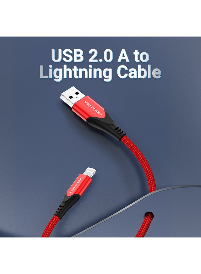 VENTION USB 2.0 A to Lightning Cable  Red Aluminum Alloy Type Model # LABRF - Image 2