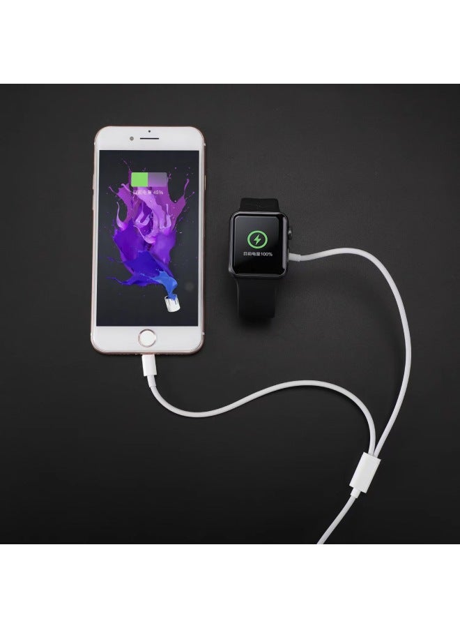 For Apple IWatch Watch Charger Support S1-S9 Square Magnetic Charger-Color:one Drag Two  - Image 1