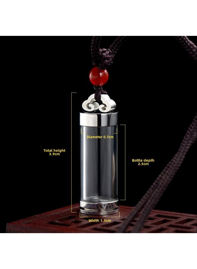 Titanium Steel Hollow Pendant Can Be Opened Cinnabar Pendant Crystal Pendant Gabu Bottle Stainless Steel Diy Accessories