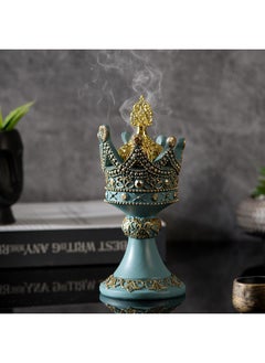 Y&D Retro Style Aromatherapy Tower Incense Burner Golden Resin Incense Burner-Blue  - Image 2