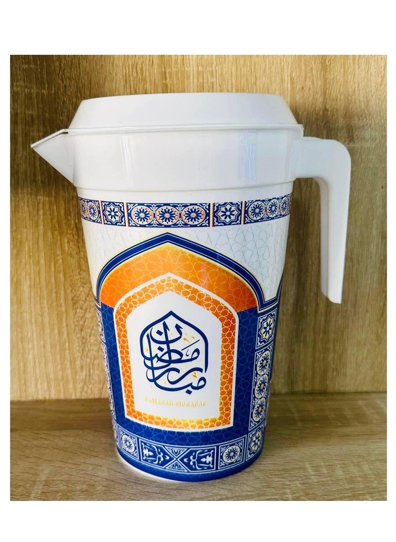 Generic Festive Ramadan Plastic Juice Set – Elegant Pitcher with 4 High-Quality Cups tr  - Image 5