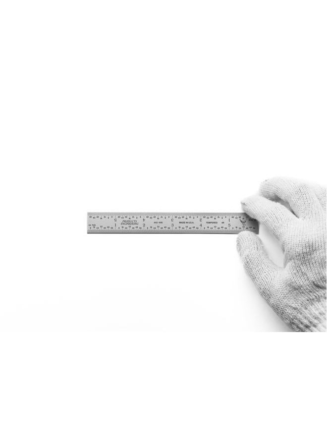 PEC Tools Rigid Machinist's Ruler, 6 inches, Scale Accuracy of 1/32 and 1/64 in, 1/8 and 1/16 in, Satin Chrome-Plated, Made in The USA - Image 5