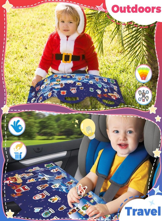 Oomloid Christmas Sticker Books for Kids, Christmas Gifts Reusable Sticker Books Stocking Stuffers for Toddlers, Travel Toys Acticities Crafts Party Favors for Boys Girls Kids - Image 2