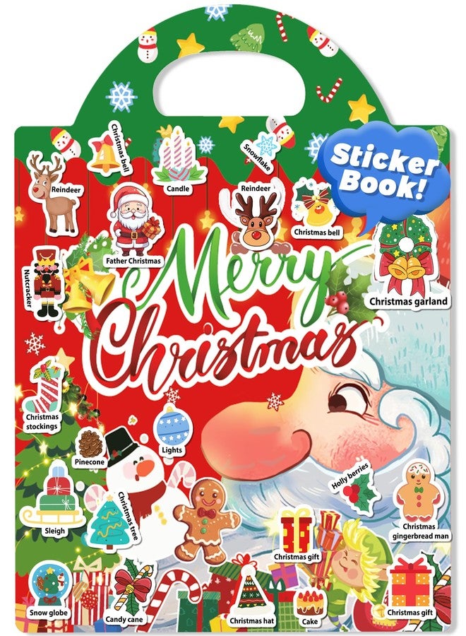 Oomloid Christmas Sticker Books for Kids, Christmas Gifts Reusable Sticker Books Stocking Stuffers for Toddlers, Travel Toys Acticities Crafts Party Favors for Boys Girls Kids - Image 1