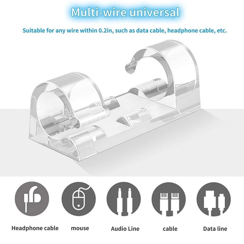 Evozena Wire Organizer Cable Management Clip Cord Hook with Foam Strong SelfAdhesive HolderHooks Adjustable Clips for Car Office Home Laptop Computer TV Wall Desk Wire Pack of 40  - Image 2