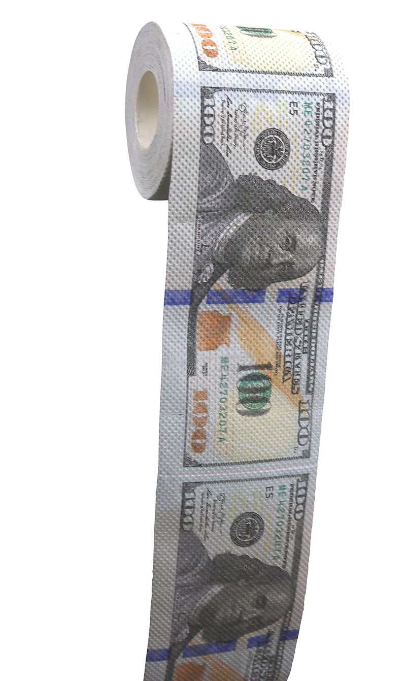 Iconikal 240-Sheet Gag Joke Money Toilet Paper, $100 Dollar Bill, 1 Roll - Image 3