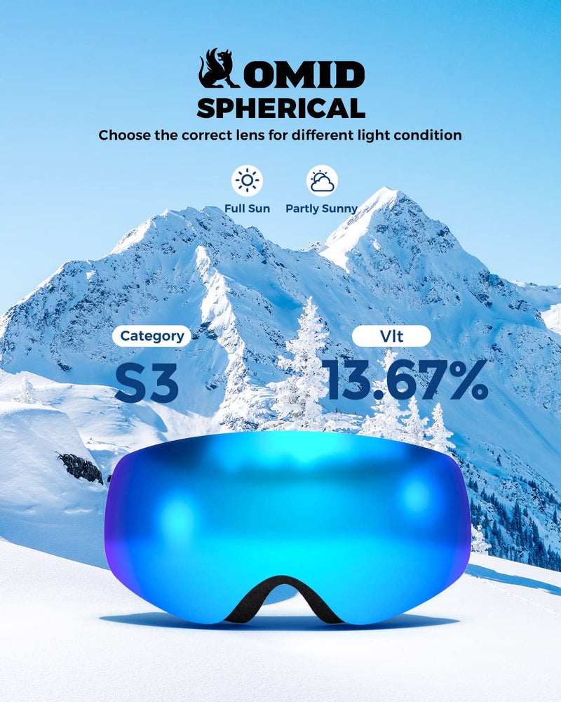 OMID Kids Ski Goggles, Z1 Anti-fog UV Protection Snow Goggles Frameless OTG Snowboard Goggles for Boys Girls Youth - Image 4