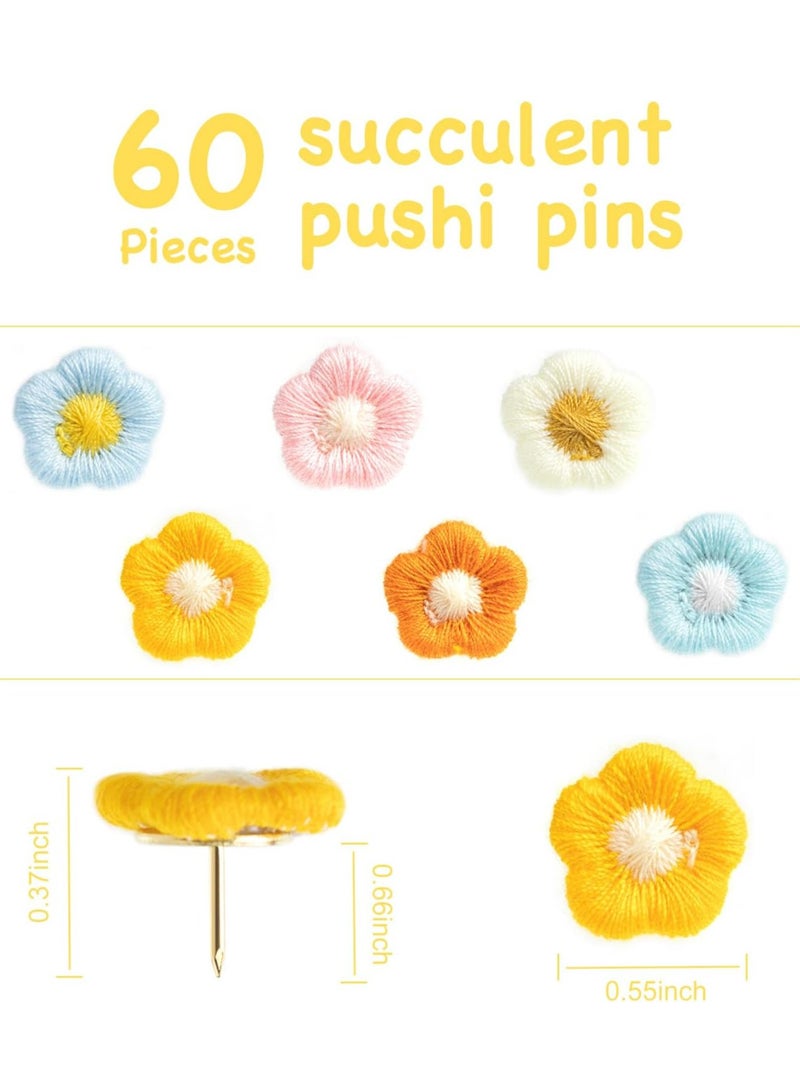 أوزيغالور 60 قطعة مثبطات ديكورية بالورد للمنزل والمكتب والجدار الصور، اللوح الأخشاب، الخريطة - Image 3