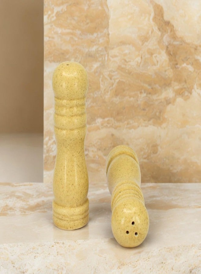 Vynora Speckled Mustard Ceramic Salt & Pepper Shaker Set-60ML - Image 1