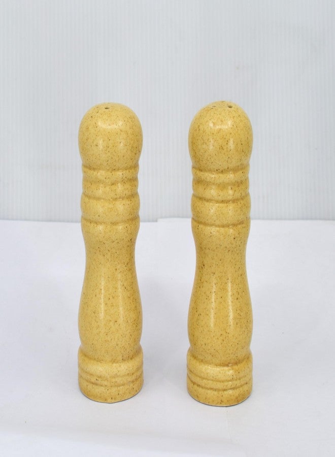 Vynora Speckled Mustard Ceramic Salt & Pepper Shaker Set-60ML - Image 2
