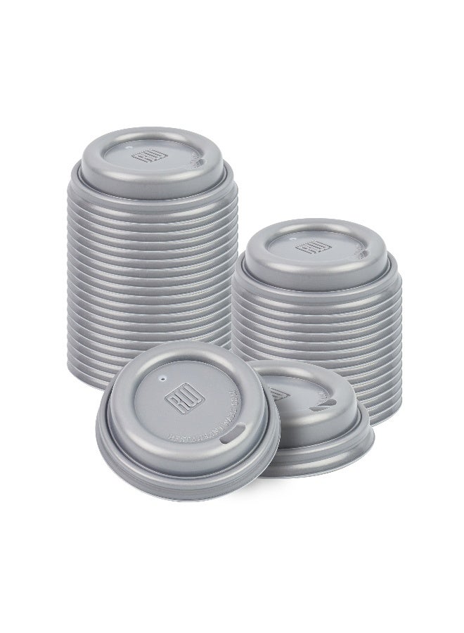 Restaurantware أغطية أكواب القهوة فقط لأكواب 4 أونصات 500 عبوة من أغطية أكواب القهوة ذات اللون الرمادي القصديري القابلة للتصرف، أغطية مشروبات بلاستيكية مقاومة للتسرب مع فتحة مرتفعة لتدفق الهواء لمشروبات اللاتيه والإسبريسو - Image 2