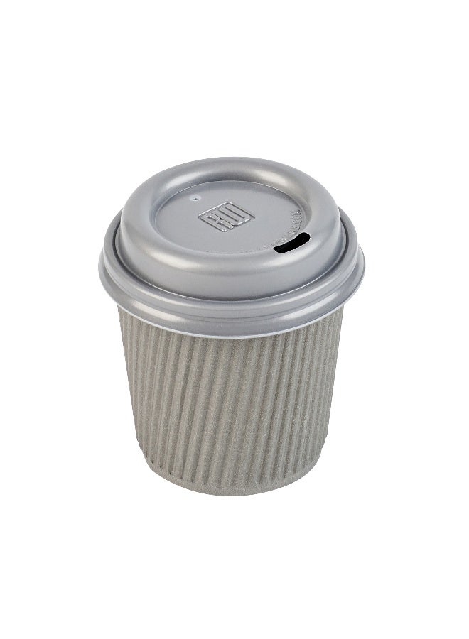 Restaurantware أغطية أكواب القهوة فقط لأكواب 4 أونصات 500 عبوة من أغطية أكواب القهوة ذات اللون الرمادي القصديري القابلة للتصرف، أغطية مشروبات بلاستيكية مقاومة للتسرب مع فتحة مرتفعة لتدفق الهواء لمشروبات اللاتيه والإسبريسو - Image 1