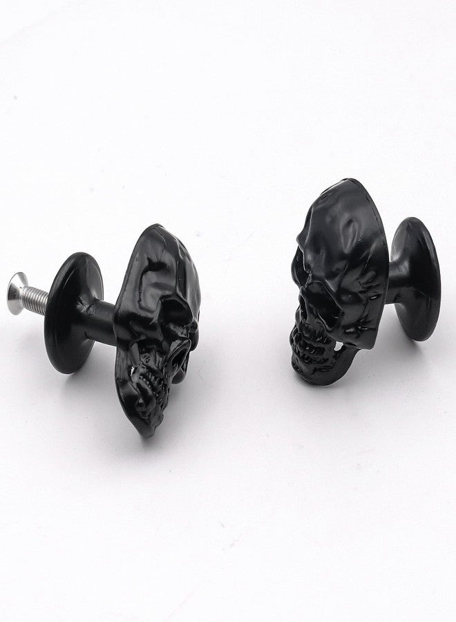 FANYUN 4 Pack Skull Skeleton Cabinets Knobs, Single Hole Pull Handle for Drawer Wardrobes Bookcases Dresser Closets Hardware Furniture Decoration (Black) - Image 3