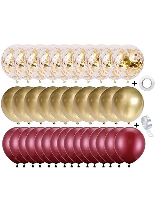 Lazybeee LAZYBEEE Burgundy and Gold Balloons Garland 67 pcs Confetti Metallic Pastel Latex Balloons kit for Birthday Christmas Graduation or Friend Family Party Decorations 