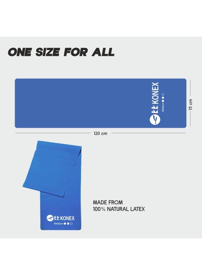 KONEX Natural Latex Resistance Thera Band | Durable & Stretchable | Ideal for Yoga, Pilates, Full Body Workout, Muscle Toning, Weight Training, Stretching & Body Conditioning (Blue, 11.5–13.5 Kg) - Image 2