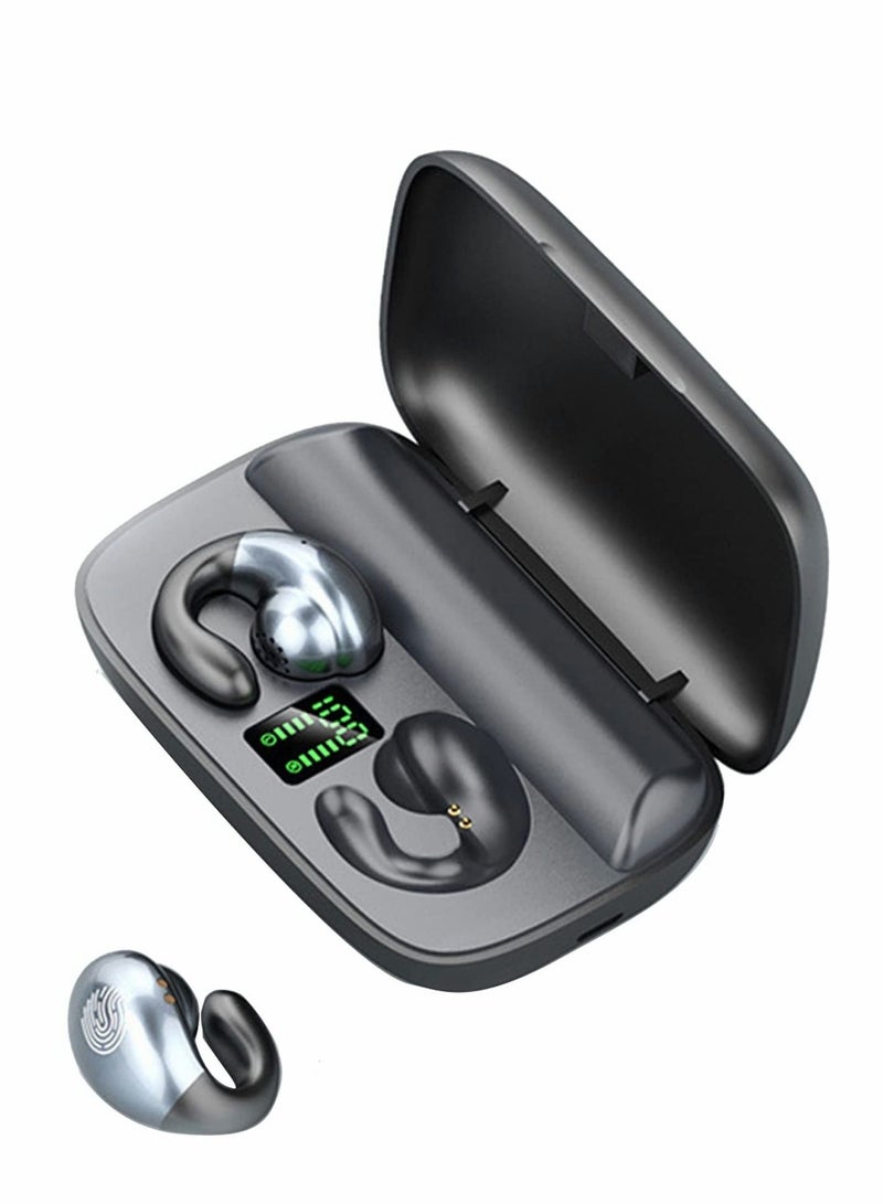 Excefore Wireless Earbuds with Earhooks Mini Bone Conduction Headphones Waterproof Bluetooth Earpiece Noise Canceling Headset Sports 5.0 Earphones for Cycling Driving, Gym - Image 1