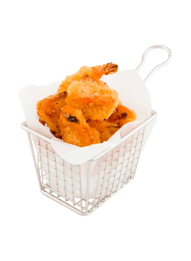 Restaurantware سلة قلي 6.5 × 3.2 بوصة، سلة قلي صغيرة مربعة - شبكة وافل، مع مقبض، سلة قلي من الفولاذ المقاوم للصدأ الفضي، مناسبة للطعام، لتندرز، روبيان مقلي، وأكثر - Image 2