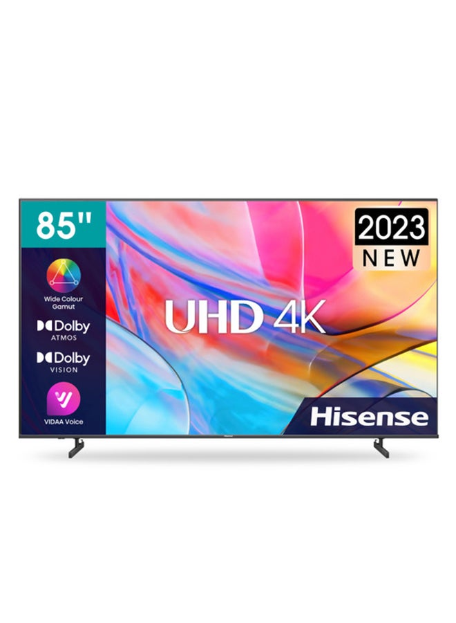 Hisense 85 Inch 4K A7K Smart Screen VIDA System Dolby Vision HDR Bluetooth And Wi-Fi New Design 2023 2 USB 3 HDMI 85A7K Black - Image 1