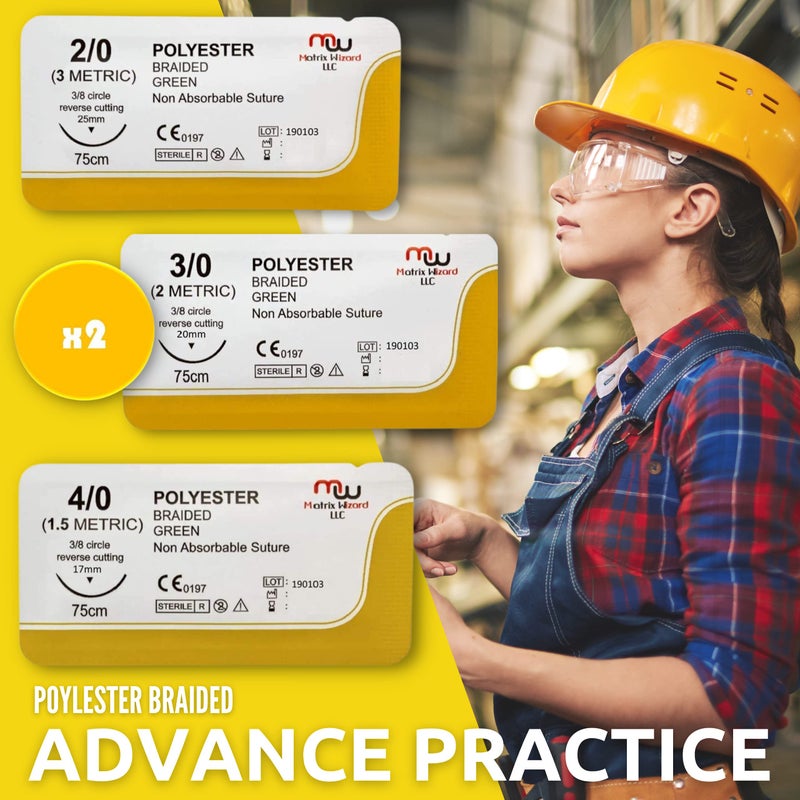 Matrix Wizard Sutures Thread with Needle (24 Mixed 2/0, 3/0, 4/0) - Practicing Suturing; Taxidermy; Military Tactical Drill, Hospital Clinic Rotation, Camping First Aid Travel Safety; MD, RN, EMT, Vet Demo - Image 3