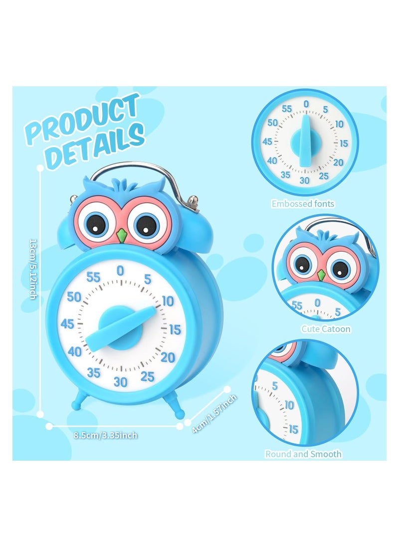 SYOSI - Kitchen Timer, 55-Minute Countdown Timer, Classroom Visual Timer for Kids and Adults, Durable Mechanical Kitchen Timer Clock - NO Batteries Required - Timer in The Shape of Alarm Clock (Owl) - Image 1