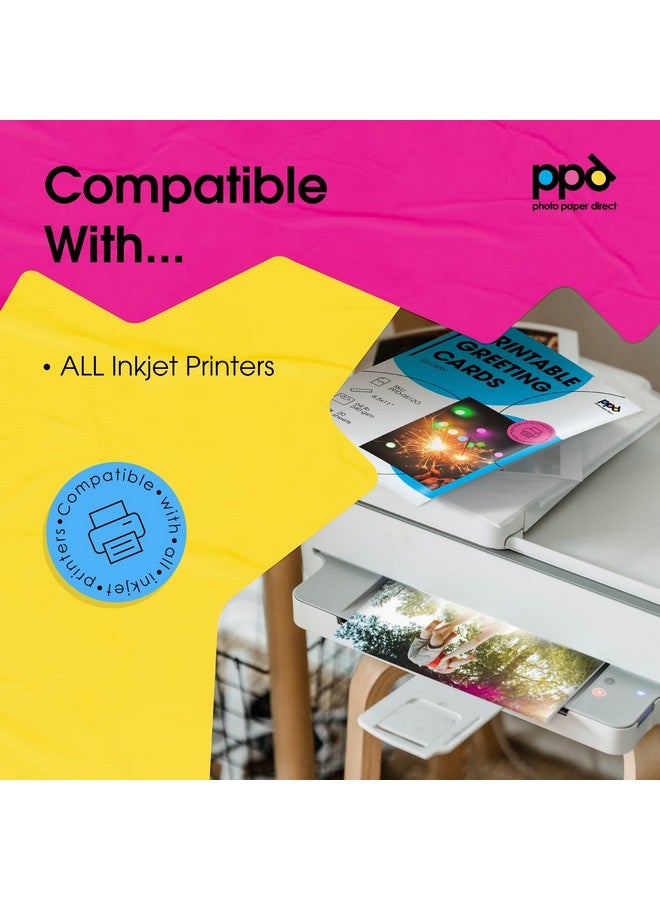 Ppd 50 Inkjet Printable Blank Glossy Greeting Card Paper 64Lbs 240Gsm 10.9Mil 8.5X11 Half Fold To 5.5X8.5 Premium Quality Photographic Print Cardstock Instant Dry And Waterresistant (Ppd5150) - Image 5