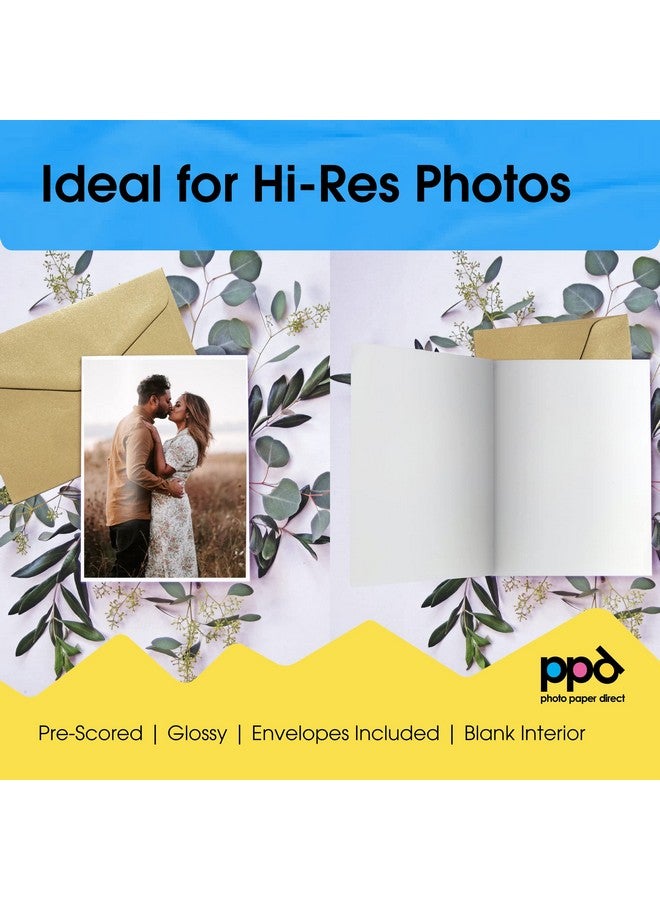 Ppd 50 Inkjet Printable Blank Glossy Greeting Card Paper 64Lbs 240Gsm 10.9Mil 8.5X11 Half Fold To 5.5X8.5 Premium Quality Photographic Print Cardstock Instant Dry And Waterresistant (Ppd5150) - Image 2