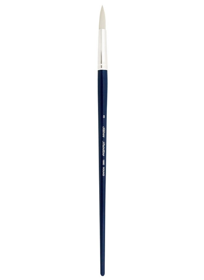 Silver Brush Limited - 1900-8 Bristlon Round Paintbrush For Oil, Acrylic, And Heavy Body Paints, Size 8, Long Handle - Image 1