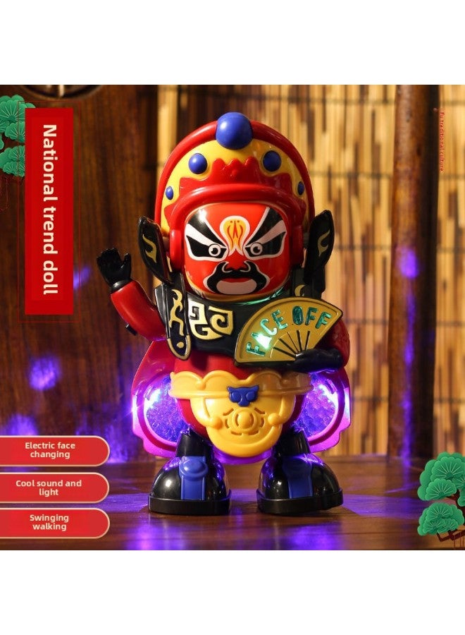 Shake Tone Same Sichuan Opera Electric Dancing Face-changing Doll Children's Toys Hot Supply Facial Mask Small Robot-Specifications:Sichuan Opera Face-changing Toys [battery Version + Screwdriver]] - Image 2