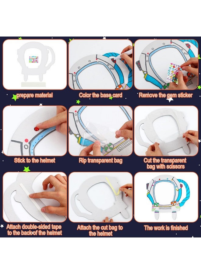 سراتي 10 قطع ملونة من خوذة رائد الفضاء الورقية الخاصة بك، خوذة رائد فضاء ورقية للحفلات، أقنعة ورقية فارغة، حرفية لأعياد الميلاد، قناع تنكر، حفلة إبداعية ذاتية الصنع - Image 5