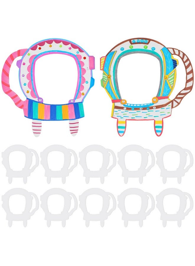 سراتي 10 قطع ملونة من خوذة رائد الفضاء الورقية الخاصة بك، خوذة رائد فضاء ورقية للحفلات، أقنعة ورقية فارغة، حرفية لأعياد الميلاد، قناع تنكر، حفلة إبداعية ذاتية الصنع - Image 1