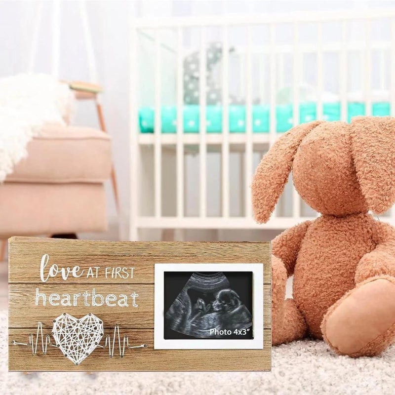 Baby Picture Frame Wooden Keepsake - Handcrafted Newborn Photo Frame for First Time Moms & Pet Parents | Nursery Wall Decor Memory Display with Engravable Plaque - Image 3