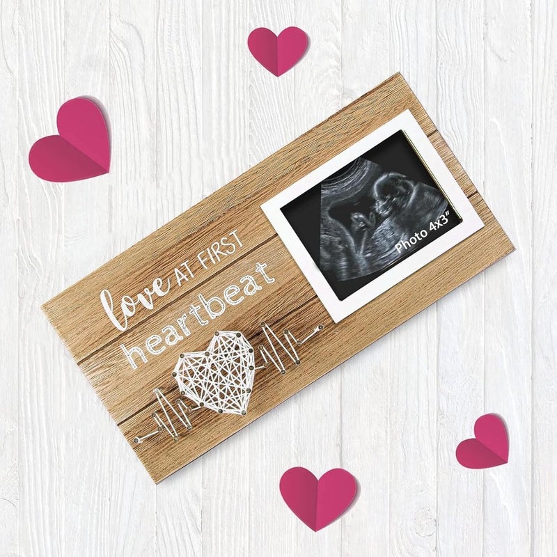 Baby Picture Frame Wooden Keepsake - Handcrafted Newborn Photo Frame for First Time Moms & Pet Parents | Nursery Wall Decor Memory Display with Engravable Plaque - Image 4
