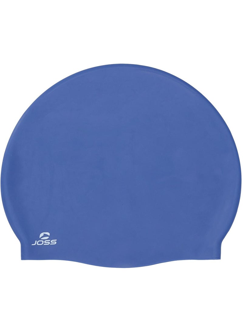 Blue Silicone Swimming Cap  One Size, Comfortable Fit, Durable & Flexible, Ideal For Pool & Open Water, Minimalist Design, Easy To Wear