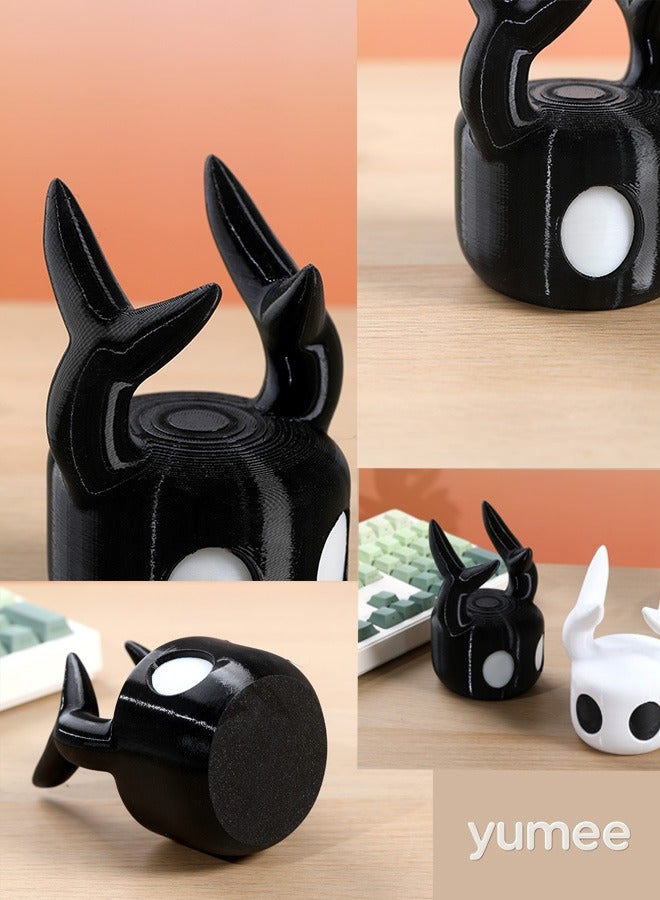 yumee 3D Printed Controller Stand with Hollow Anime Figure – Minimalist Black Gaming Holder, 12CM PVC Decor Statue - Image 4