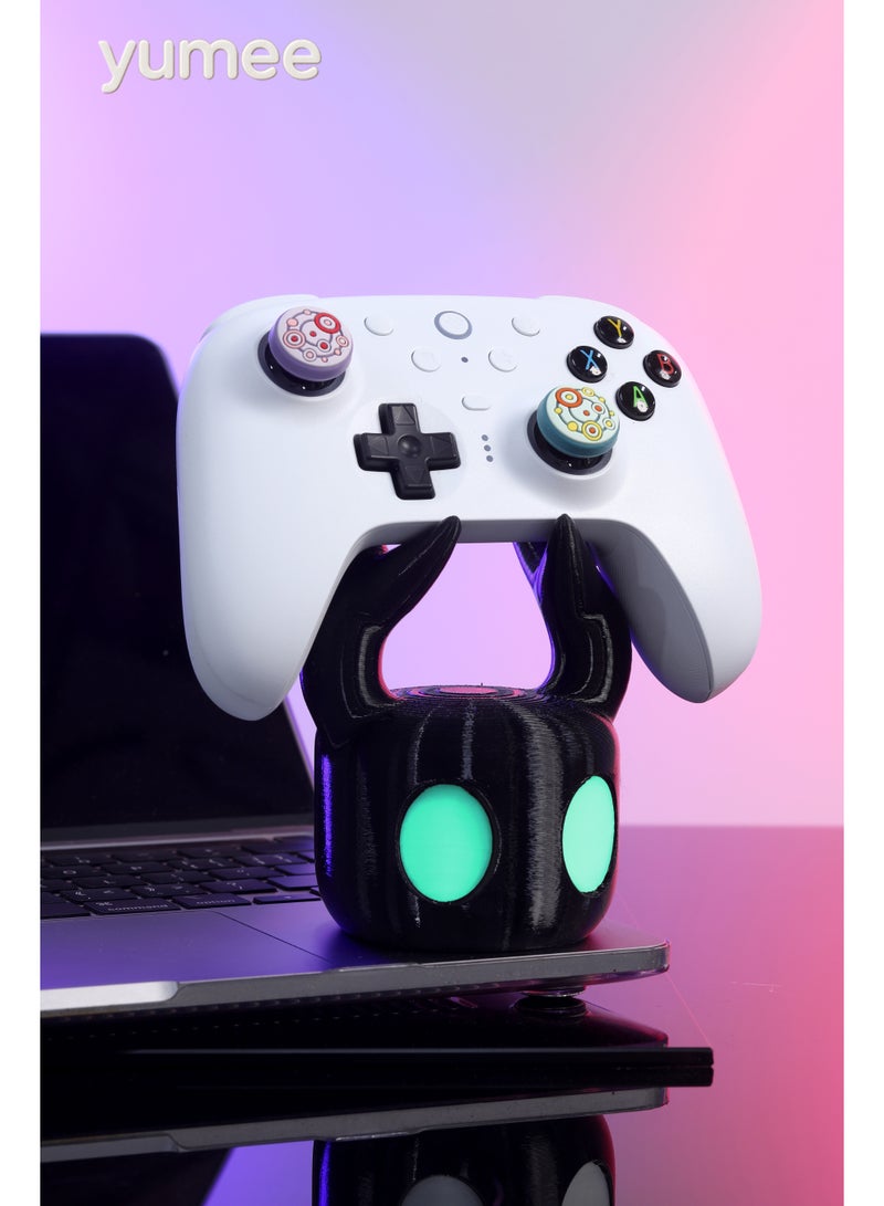 yumee 3D Printed Controller Stand with Hollow Anime Figure – Minimalist Black Gaming Holder, 12CM PVC Decor Statue - Image 2