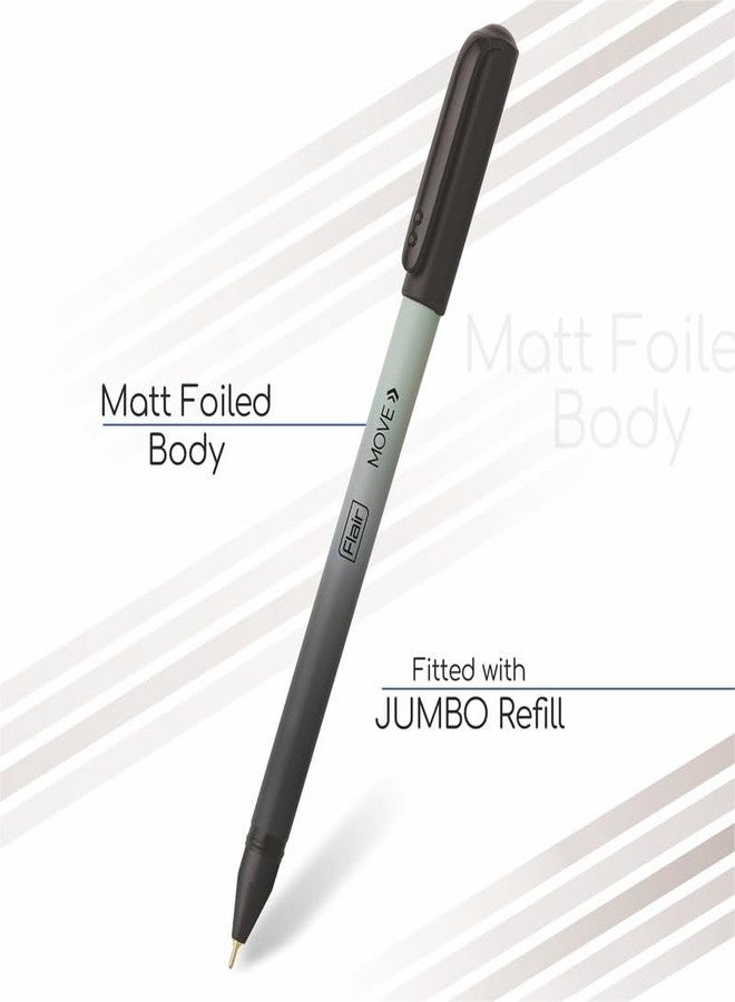 FLAIR Move Fine Tip Ball Pen | Minimalistic & Aesthetic Matt Finish Pastel Color Body | Effortless Writing With Sleek Clip Design | Black Ink, Pack Of 10 - Body Color May Vary - Image 2