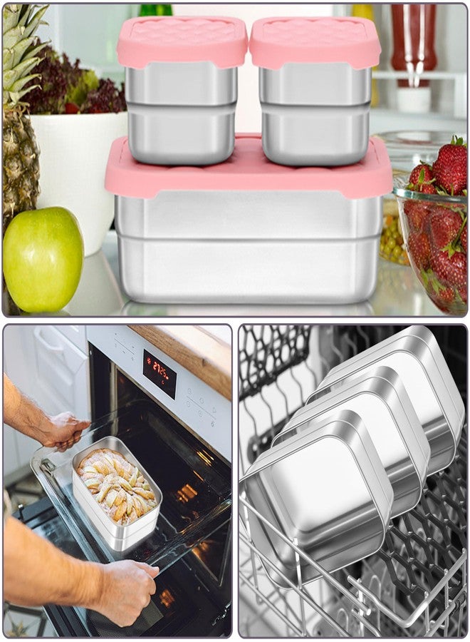 HaWare Stainless Steel Lunch Box for Kids, Leak Proof Food Storage Containers with Silicone Lids, Easy Open Bento Box for School and Daycare, Portable Metal Snack Box, Dishwasher Safe (8oz*2+25oz) - Image 5