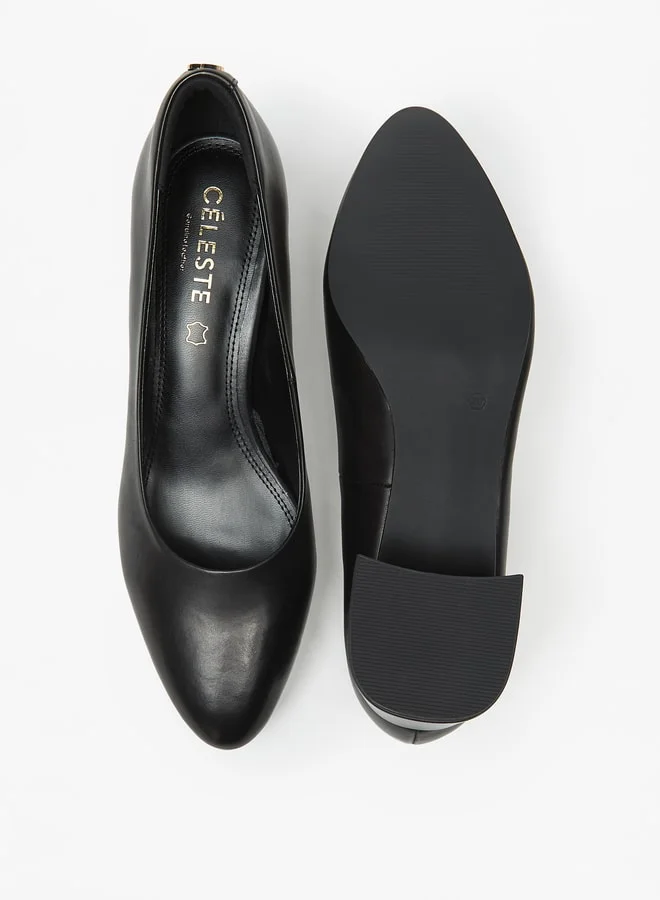 Celeste Women'S Solid Slip-On Shoes With Block Heels