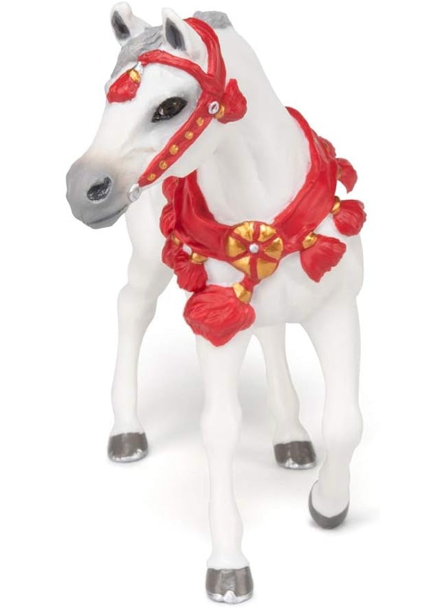 Papo Papo  HandPainted  Figurine  HorsesFoals and Ponies  White Arabian Horse in Parade dress51568  Collectible  for Children  Suitable for Boys and Girls  from 3 Years Old  - Image 4