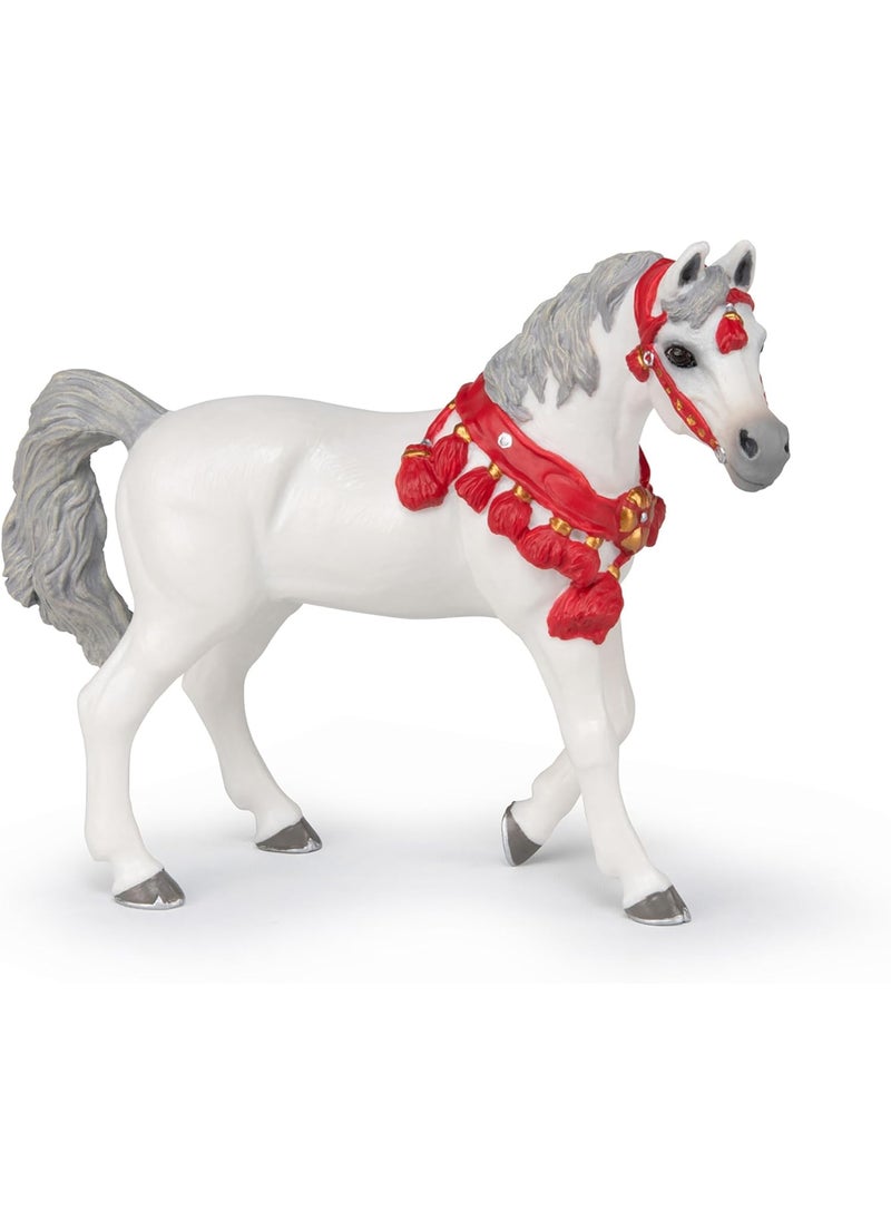 Papo Papo  HandPainted  Figurine  HorsesFoals and Ponies  White Arabian Horse in Parade dress51568  Collectible  for Children  Suitable for Boys and Girls  from 3 Years Old  - Image 1