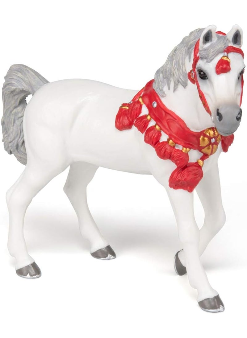 Papo Papo  HandPainted  Figurine  HorsesFoals and Ponies  White Arabian Horse in Parade dress51568  Collectible  for Children  Suitable for Boys and Girls  from 3 Years Old  - Image 3