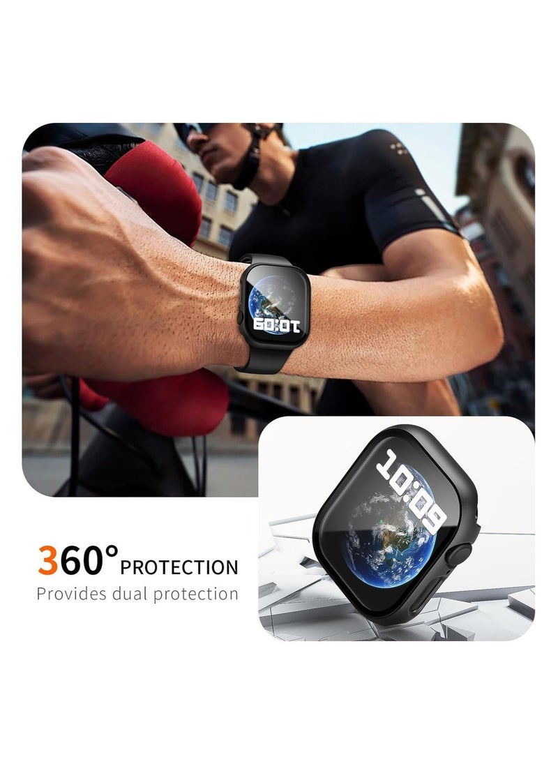 Youque Case for Apple Watch Series 10 46mm Screen Protector, Hard PC Case with Tempered Glass Screen Protector Bubble-Free Cover Slim HD Ultra-Thin Bumper - Image 5