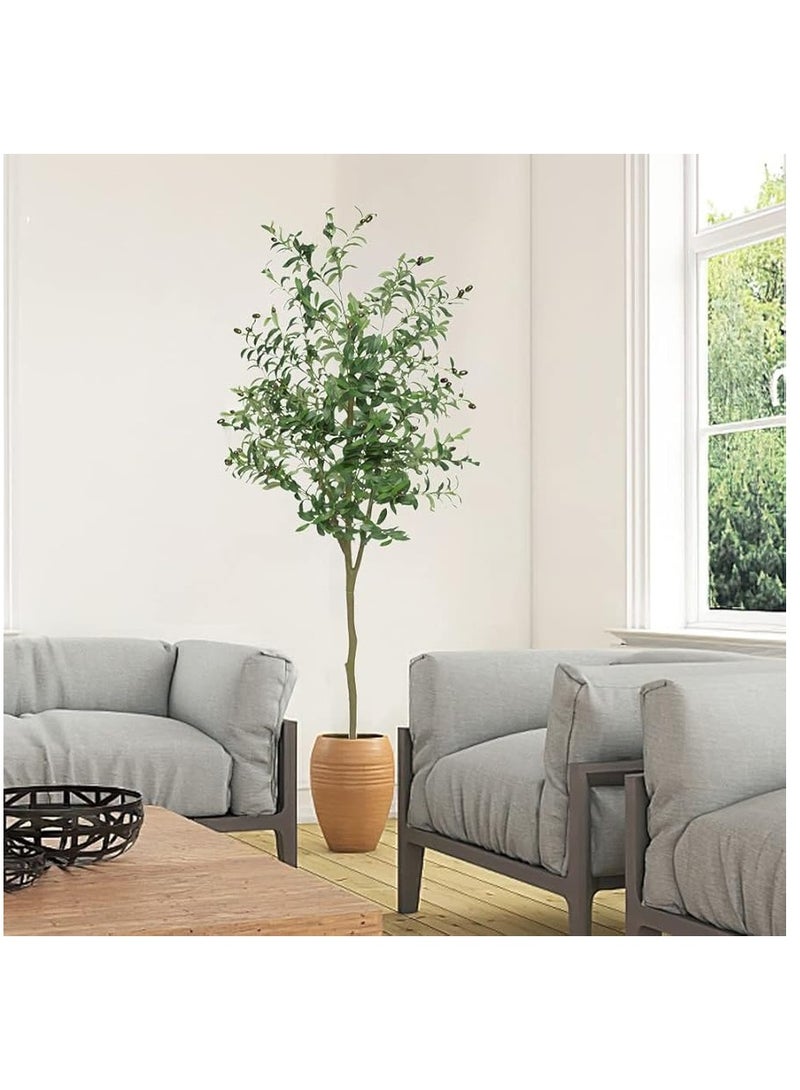 Generic Faux Olive Tree, 4.9FT (59in 150CM) Olive Tree Artificial Indoor, Tall Fake Tree, Large Fake Plant for Home Decor Indoor Living Room Housewarming Party Gift  - Image 1